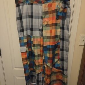 Multicolor Patchwork Women's Linen Pants